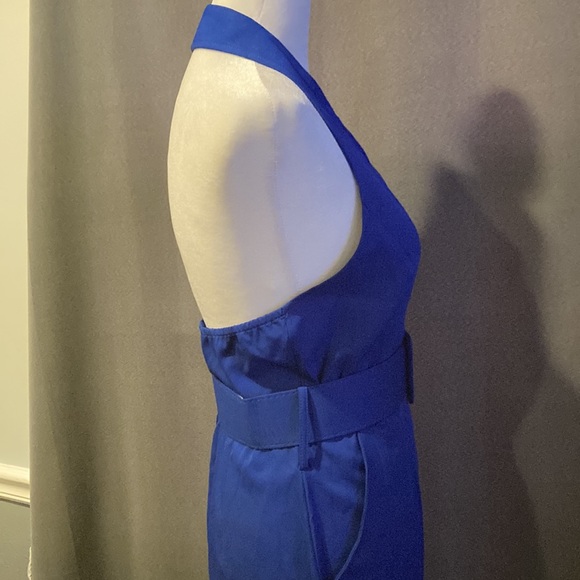 NWT WOMEN SZ L EMMIOL ROYAL BLUE BELTED SLEEVELESS JUMPSUIT - Picture 5 of 14
